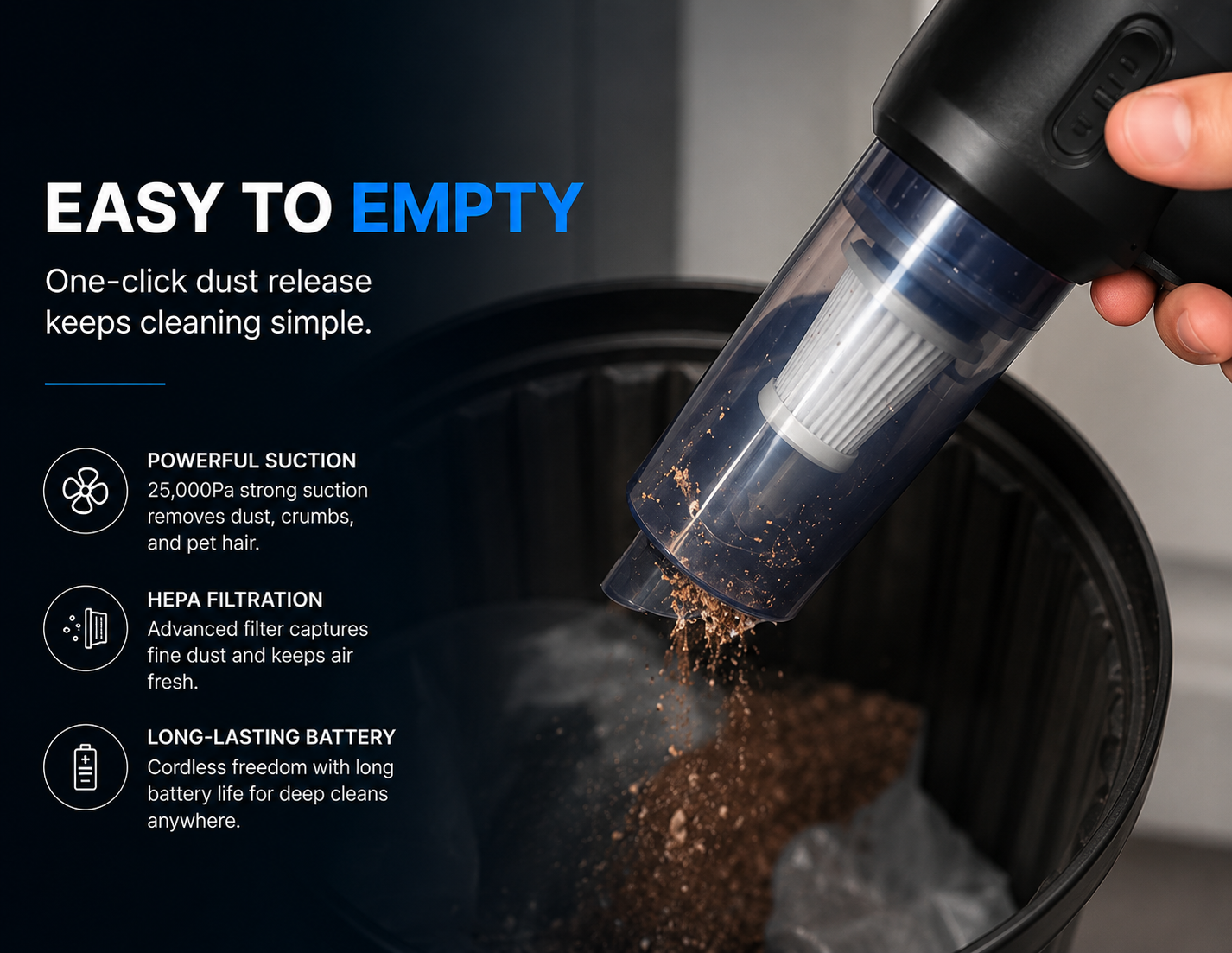 Vacuride Minivac — Cordless Car Vacuum, 25,000PA